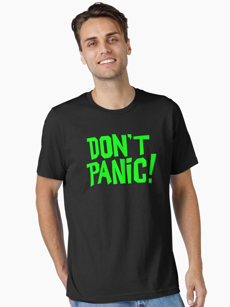 Thumbnail 1 of 7, Essential T-Shirt, NDVH Don't Panic - Green 1 H2G2 designed and sold by nikhorne.