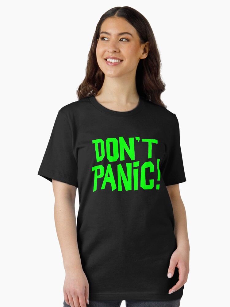 Thumbnail 2 of 7, Essential T-Shirt, NDVH Don't Panic - Green 1 H2G2 designed and sold by nikhorne.