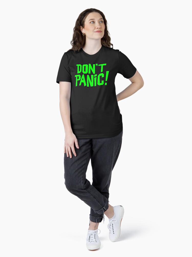 Thumbnail 4 of 7, Essential T-Shirt, NDVH Don't Panic - Green 1 H2G2 designed and sold by nikhorne.