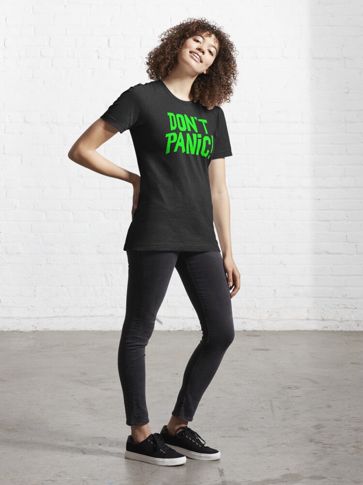 Alternate view of NDVH Don't Panic - Green 1 H2G2 Essential T-Shirt