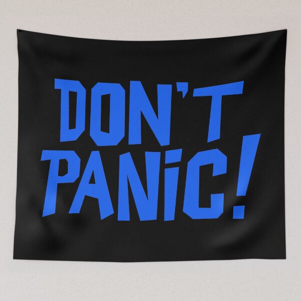 Item preview, NDVH Don't Panic - Blue 1 H2G2 designed and sold by Nik’s T-Shirts.