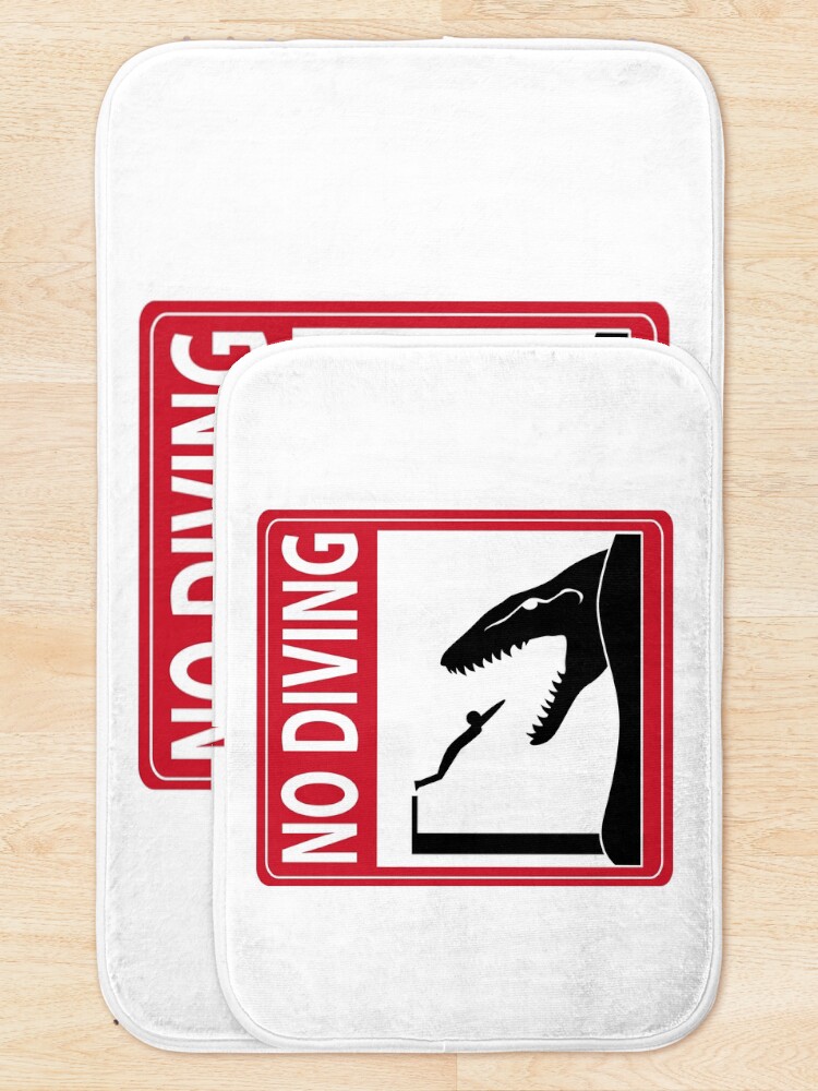 Alternate view of No Diving - Mosasaurus Warning Bath Mat