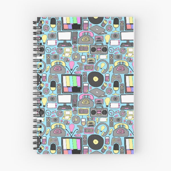 Item preview, retro technology pattern [blue background] designed and sold by emilyfmcd.