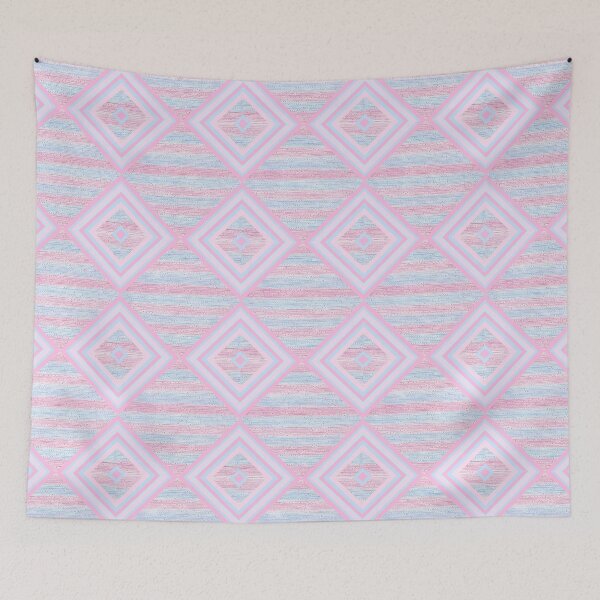 Item preview, Rose Quartz And Serenity Pattern Stripes Dots Hand Drawn Lines designed and sold by theartofvikki.