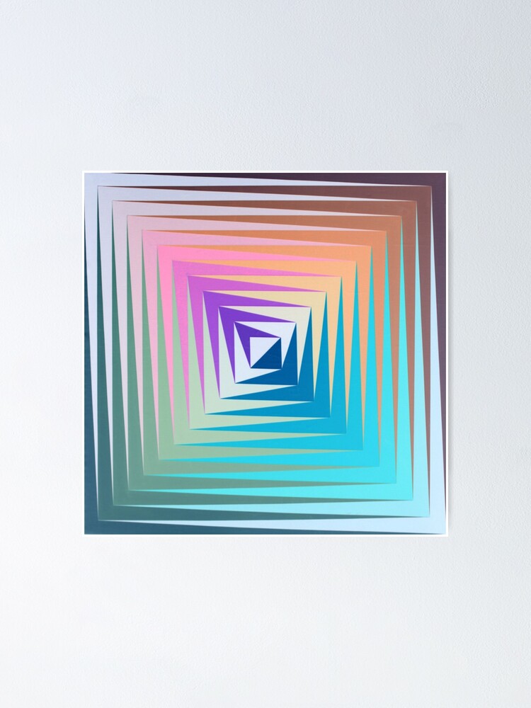 Alternate view of Victor #Vasarely, was a Hungarian-French #artist, who is widely accepted as a #grandfather and leader of the #OpArt movement Poster