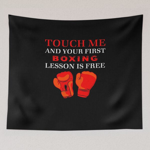 Item preview, Touch Me and Your First Lesson is Free | boxing shirt | boxing hoodie | boxing workout shirt | rugby apparel | boxing sticker | boxing gift for men | boxing outfit designed and sold by Kreature Look.