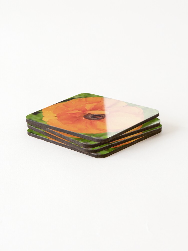 Thumbnail 4 of 5, Coasters (Set of 4), Orange Ranunculus designed and sold by DPalmer.