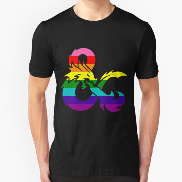 Dungeons and Dragons Pride Flag Slim Fit T-Shirt