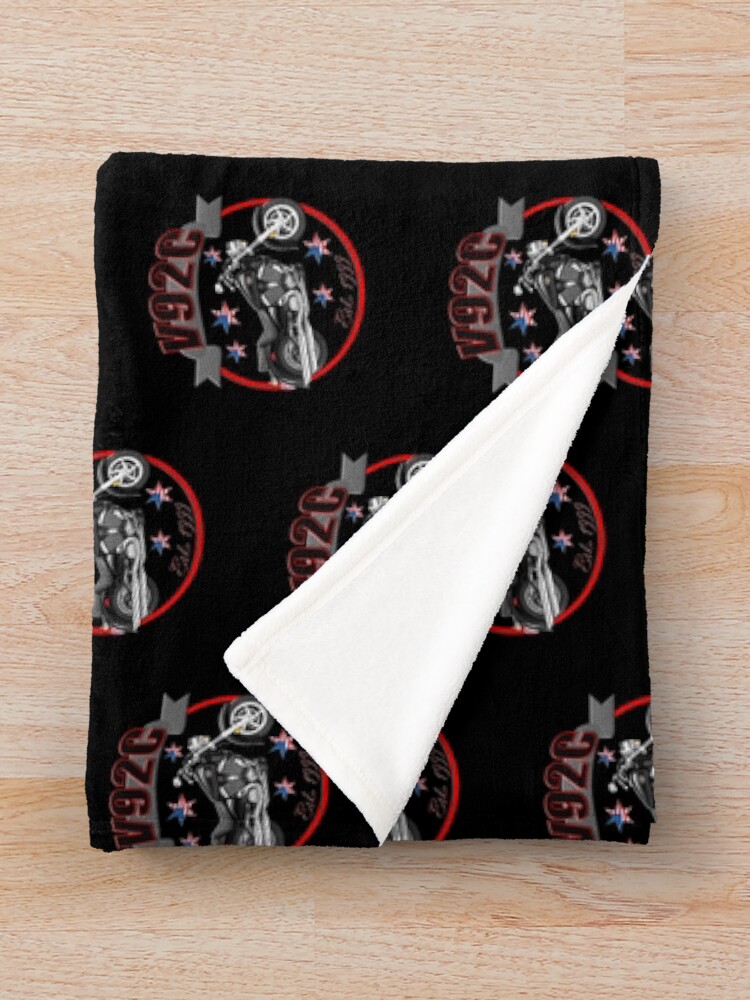 "Victory V92C U.S.A. Star Motorcycle" Throw Blanket for Sale by