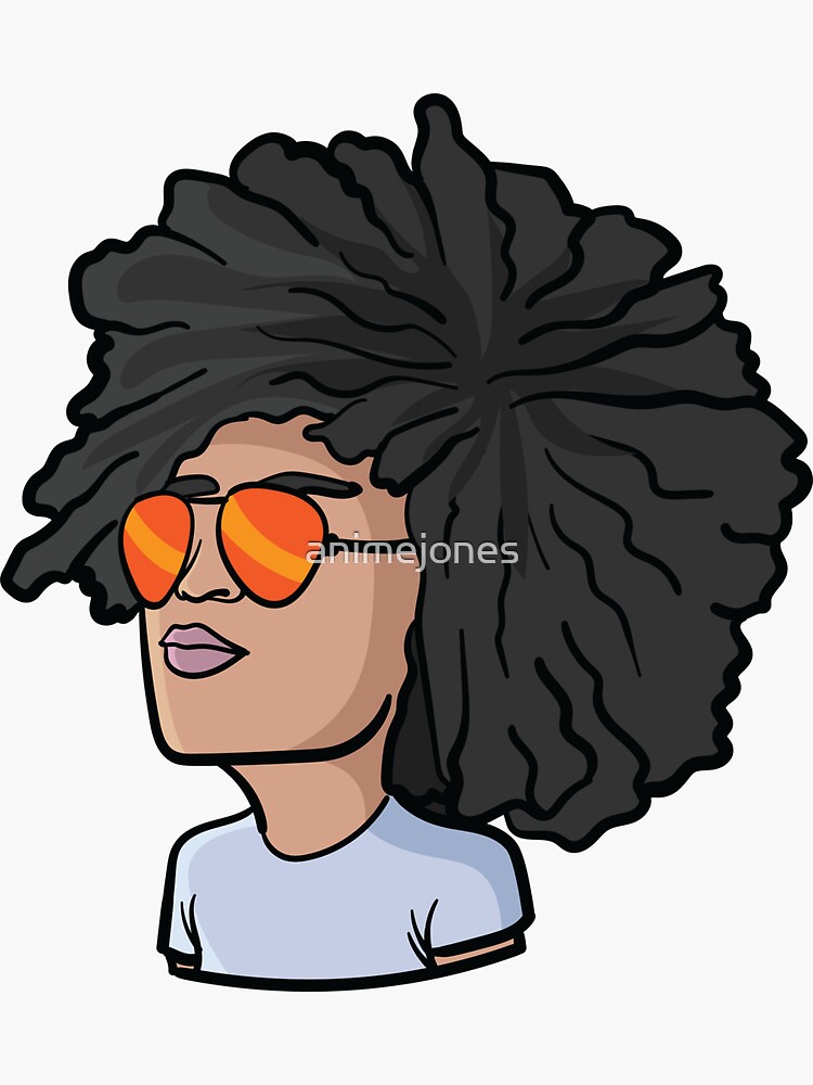 Black Woman Natural Hair Crazy Cool And Nappy Sticker By Animejones