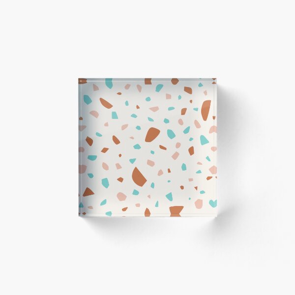Item preview, Pink Orange and Turquoise Terrazzo Tiled Geometric Art designed and sold by JCR1234.