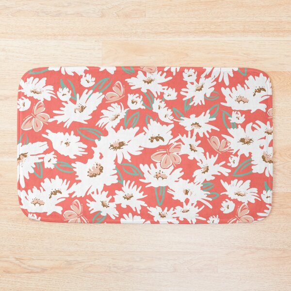 Item preview, Daisies & Butterflies Pattern | Coral • Blush • Green • Bronze designed and sold by L Diane Johnson.