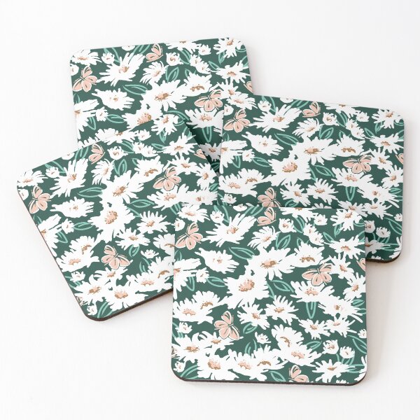 Item preview, Daisies & Butterflies Pattern | Blush • Greens • Bronze designed and sold by L Diane Johnson.