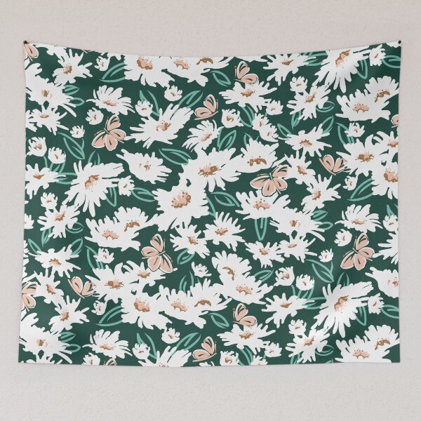 Item preview, Daisies & Butterflies Pattern | Blush • Greens • Bronze designed and sold by L Diane Johnson.