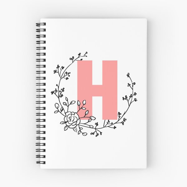 Item preview, H Letter Monogram Pink with Floral Wreath designed and sold by synthesizer.
