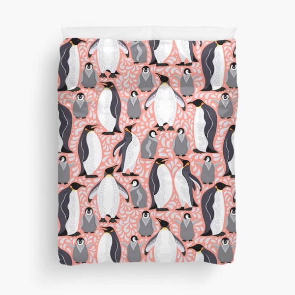 Emperor penguins and their cubs. Duvet Cover