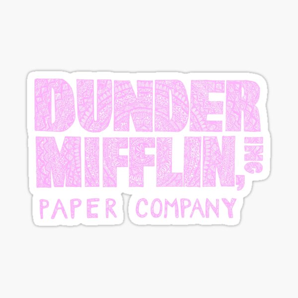 Pink Dunder Mifflin Logo Sticker for Sale by emeliaa1