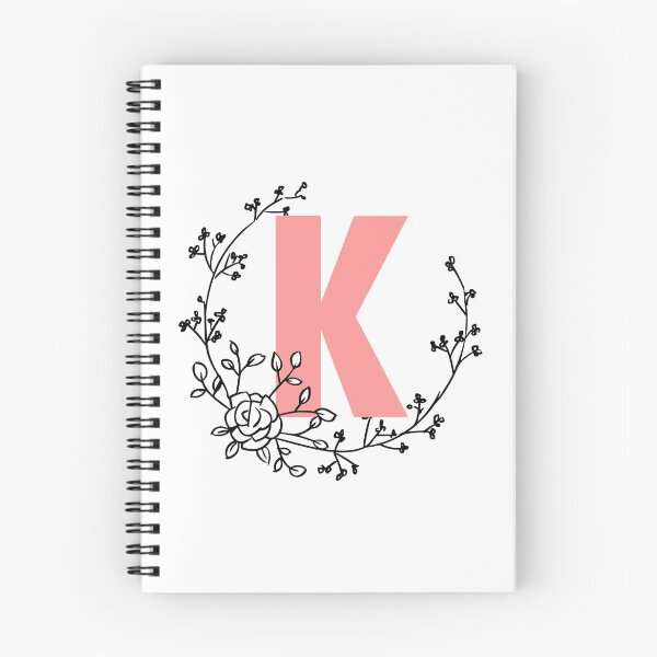 Artikelvorschau, K Letter Monogram Pink mit Blumenkranz entworfen und verkauft von synthesizer.
