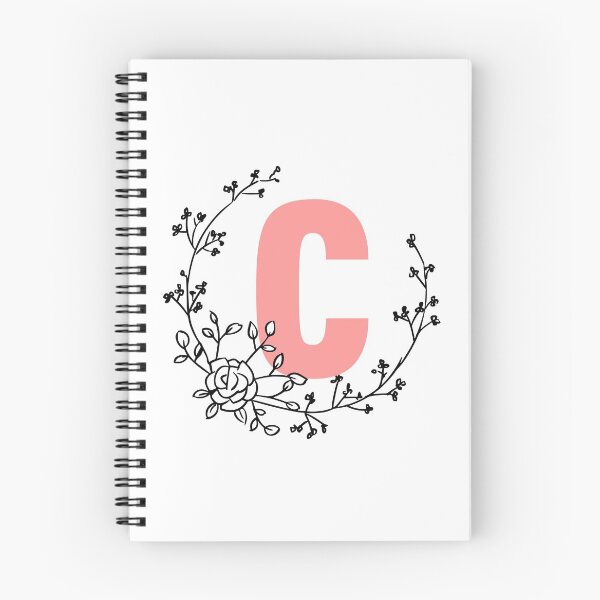 Item preview, C Letter Monogram Pink with Floral Wreath designed and sold by synthesizer.