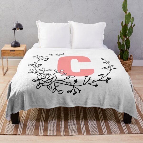 Item preview, C Letter Monogram Pink with Floral Wreath designed and sold by synthesizer.