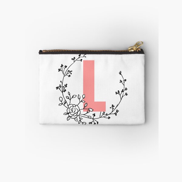 Item preview, L Letter Monogram Pink with Floral Wreath designed and sold by synthesizer.