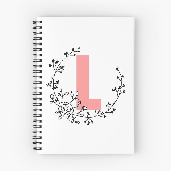 Item preview, L Letter Monogram Pink with Floral Wreath designed and sold by synthesizer.