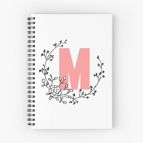 Item preview, M Letter Monogram Pink with Floral Wreath designed and sold by synthesizer.