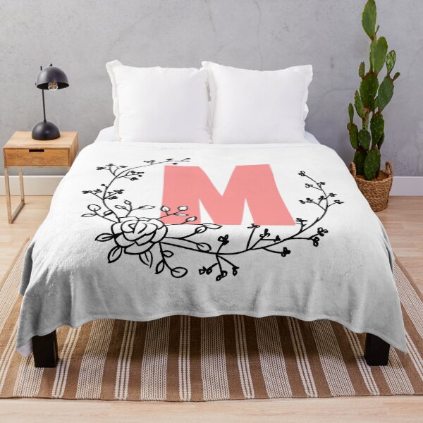 Item preview, M Letter Monogram Pink with Floral Wreath designed and sold by synthesizer.