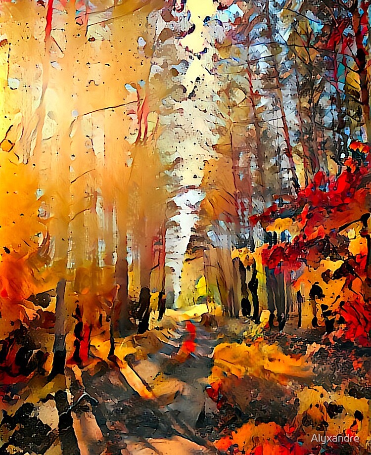 Splattered Portrait Of An Autumn Forest Path Ipad Case Skin By Alyxandre Redbubble