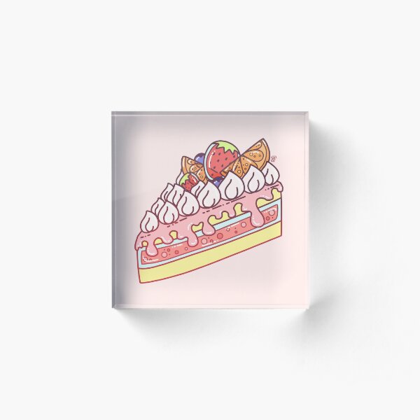 Glass Decoden Cake Slice Acrylic Block