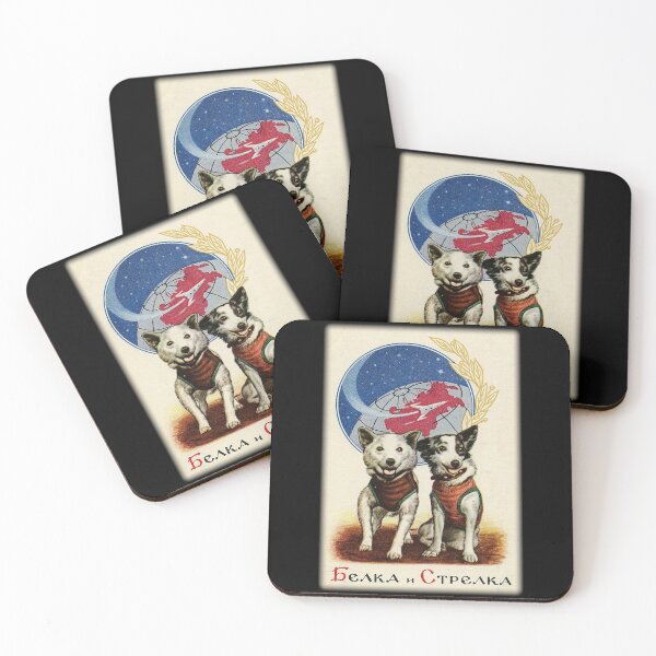 Belka and Strelka Space Dogs Coasters (Set of 4)