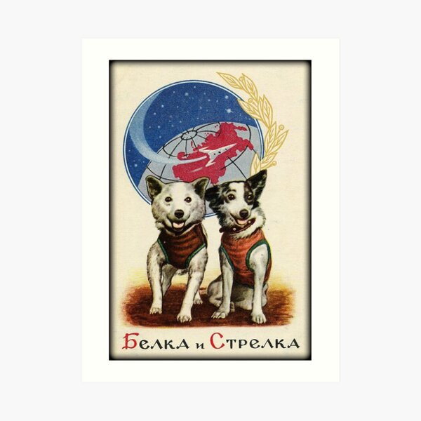 Belka and Strelka Space Dogs Art Print