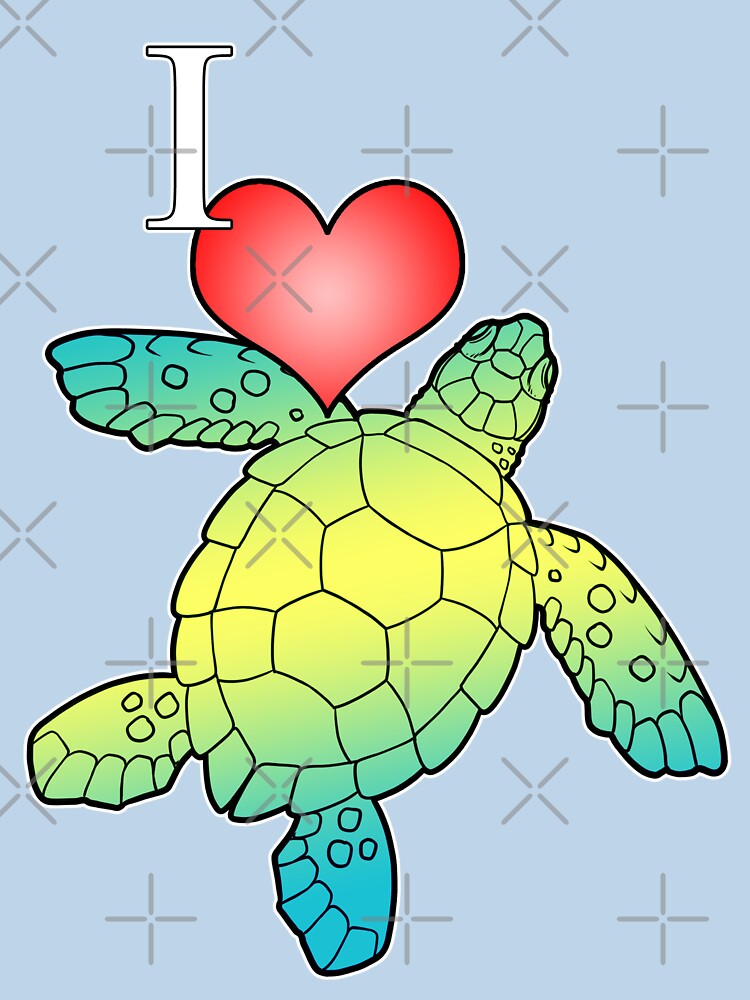 Thumbnail 7 of 7, Classic T-Shirt, I Love Sea Turtles designed and sold by cybercat.