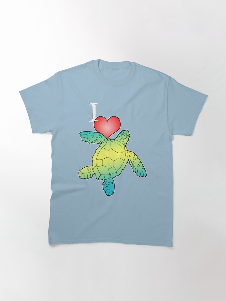 Thumbnail 2 of 7, Classic T-Shirt, I Love Sea Turtles designed and sold by cybercat.