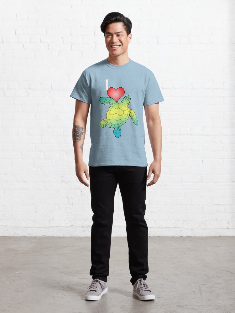 Thumbnail 3 of 7, Classic T-Shirt, I Love Sea Turtles designed and sold by cybercat.