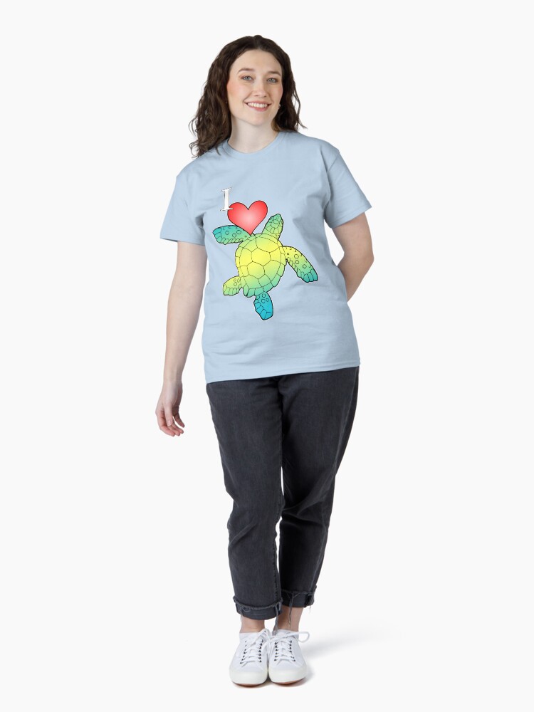 Thumbnail 4 of 7, Classic T-Shirt, I Love Sea Turtles designed and sold by cybercat.