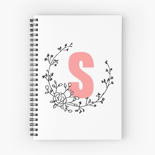 Item preview, S Letter Monogram Pink with Floral Wreath designed and sold by synthesizer.