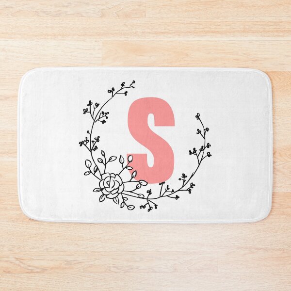 Item preview, S Letter Monogram Pink with Floral Wreath designed and sold by synthesizer.