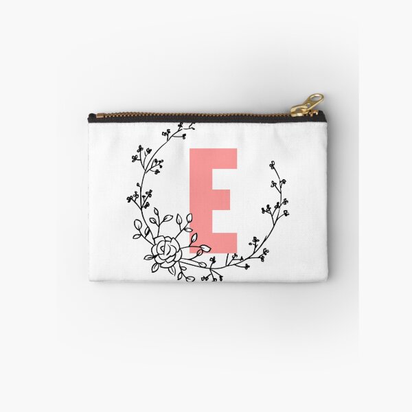 Item preview, E Letter Monogram Pink with Floral Wreath designed and sold by synthesizer.