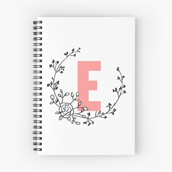Item preview, E Letter Monogram Pink with Floral Wreath designed and sold by synthesizer.