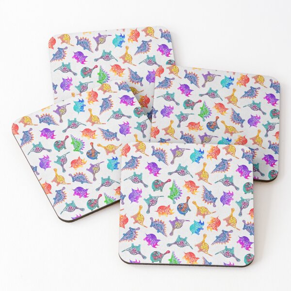 Item preview, colourful dinosaurs in watercolor - by Escarlata Fuster designed and sold by escarlatafuster.