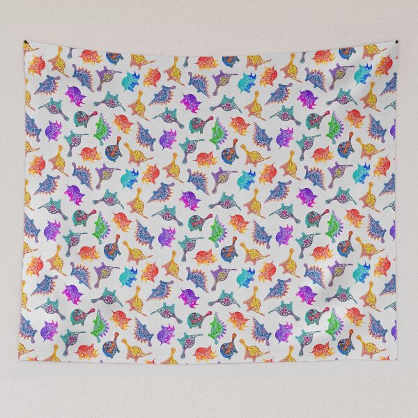 Item preview, colourful dinosaurs in watercolor - by Escarlata Fuster designed and sold by escarlatafuster.