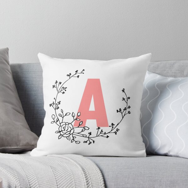 Item preview, A Letter Monogram Pink with Floral Wreath designed and sold by synthesizer.