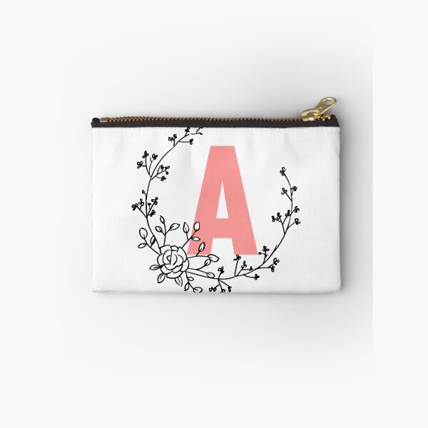Item preview, A Letter Monogram Pink with Floral Wreath designed and sold by synthesizer.