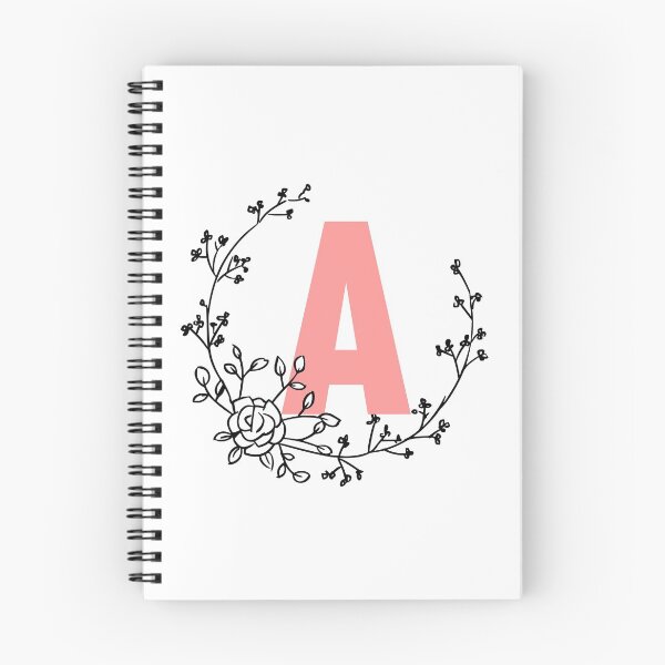 Item preview, A Letter Monogram Pink with Floral Wreath designed and sold by synthesizer.
