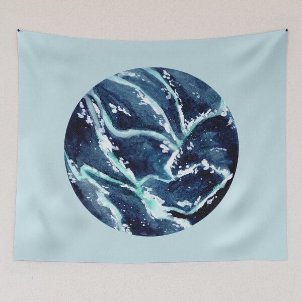 Item preview, Ocean from Above - Round - Watercolour Painting designed and sold by Pattokarts.