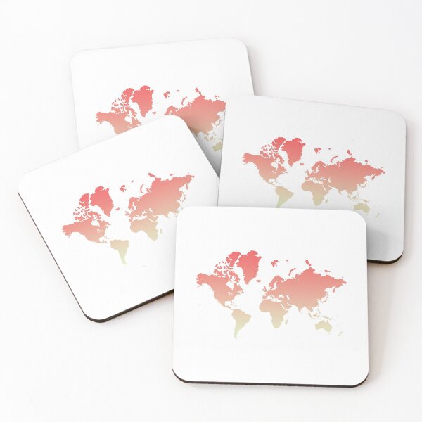 Item preview, Map of the world pink and yellow gradient designed and sold by synthesizer.