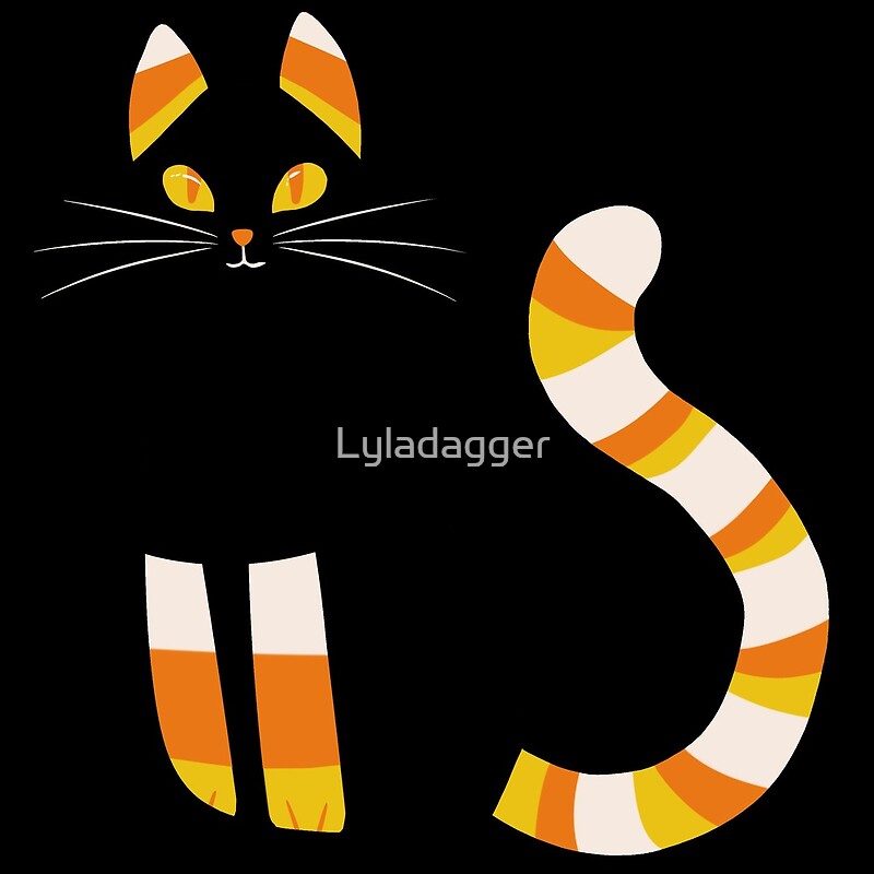 "Candy Corn Cat" by Lyladagger Redbubble
