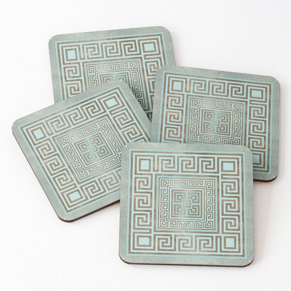 Item preview, Adorno de llave griega - Meandro griego - Oro y menta designed and sold by k9printart.