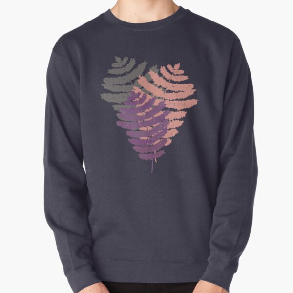 Tropical fern leaves in pastel colors Pullover Sweatshirt